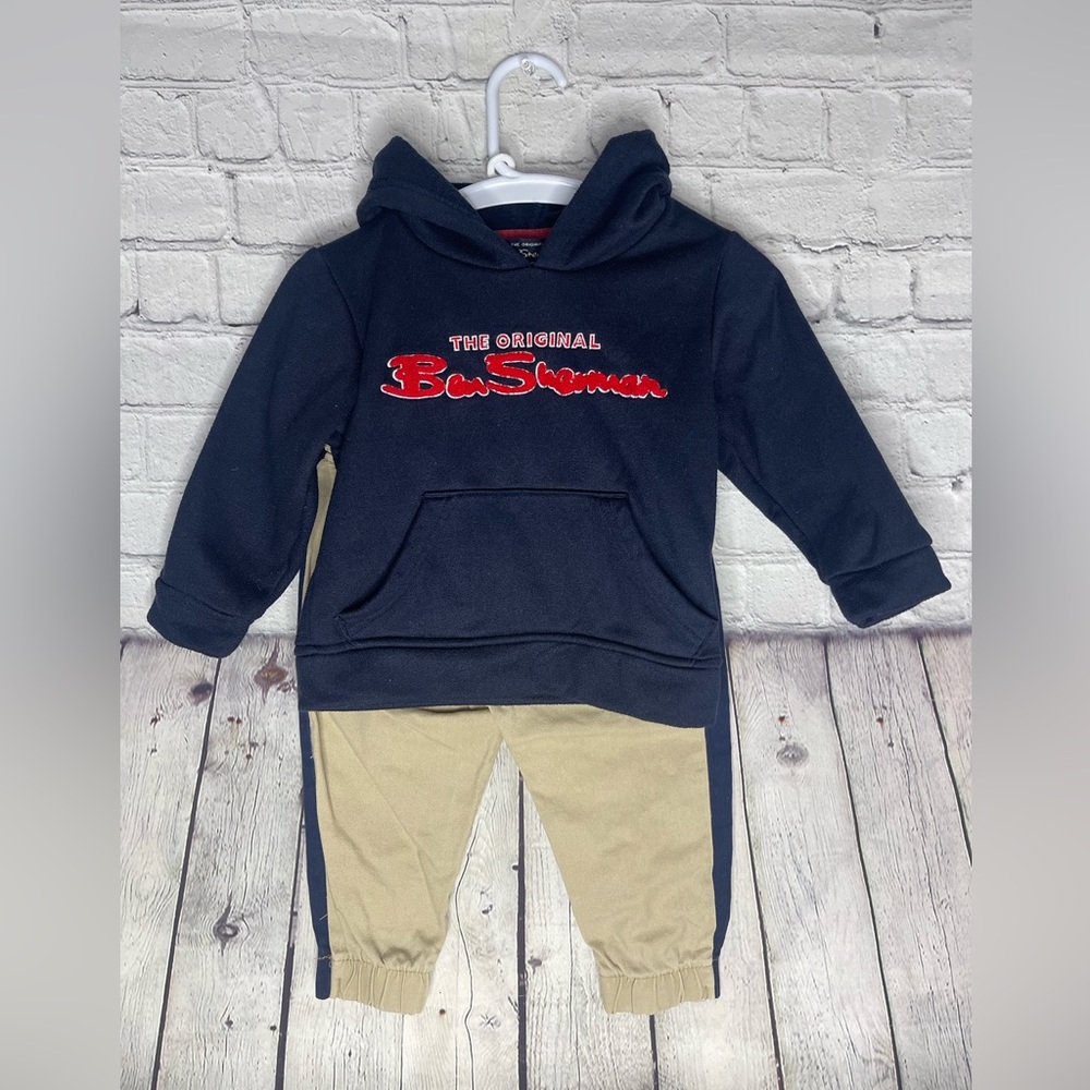The original Ben Sherman, 2pc Navy blue hooded sweatshirt Khaki jogger pants 18M